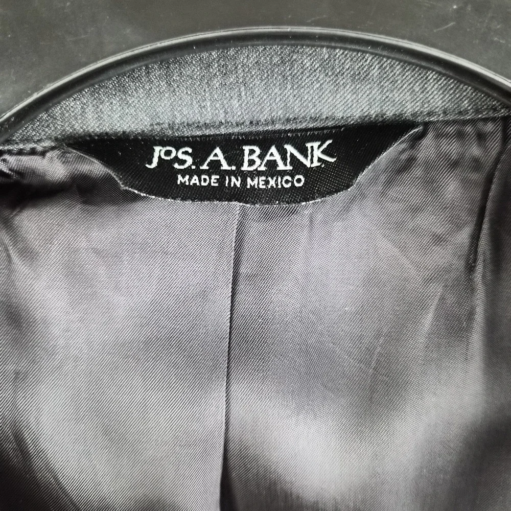 Jos A Bank Blazer Jacket Mens 44 Charcoal Gray Wool Gordon 2 Buttons Sport Coat